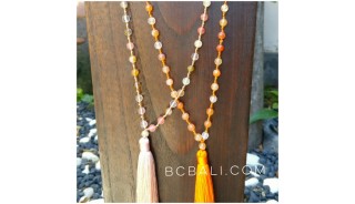 transparent ceramic beads bali tassels necklaces designs